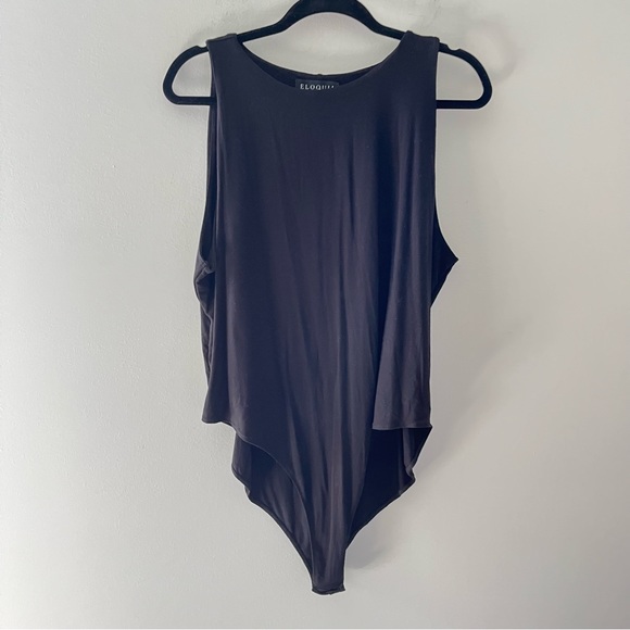 Eloquii Black High Neck Bodysuit 22 - Picture 2 of 7